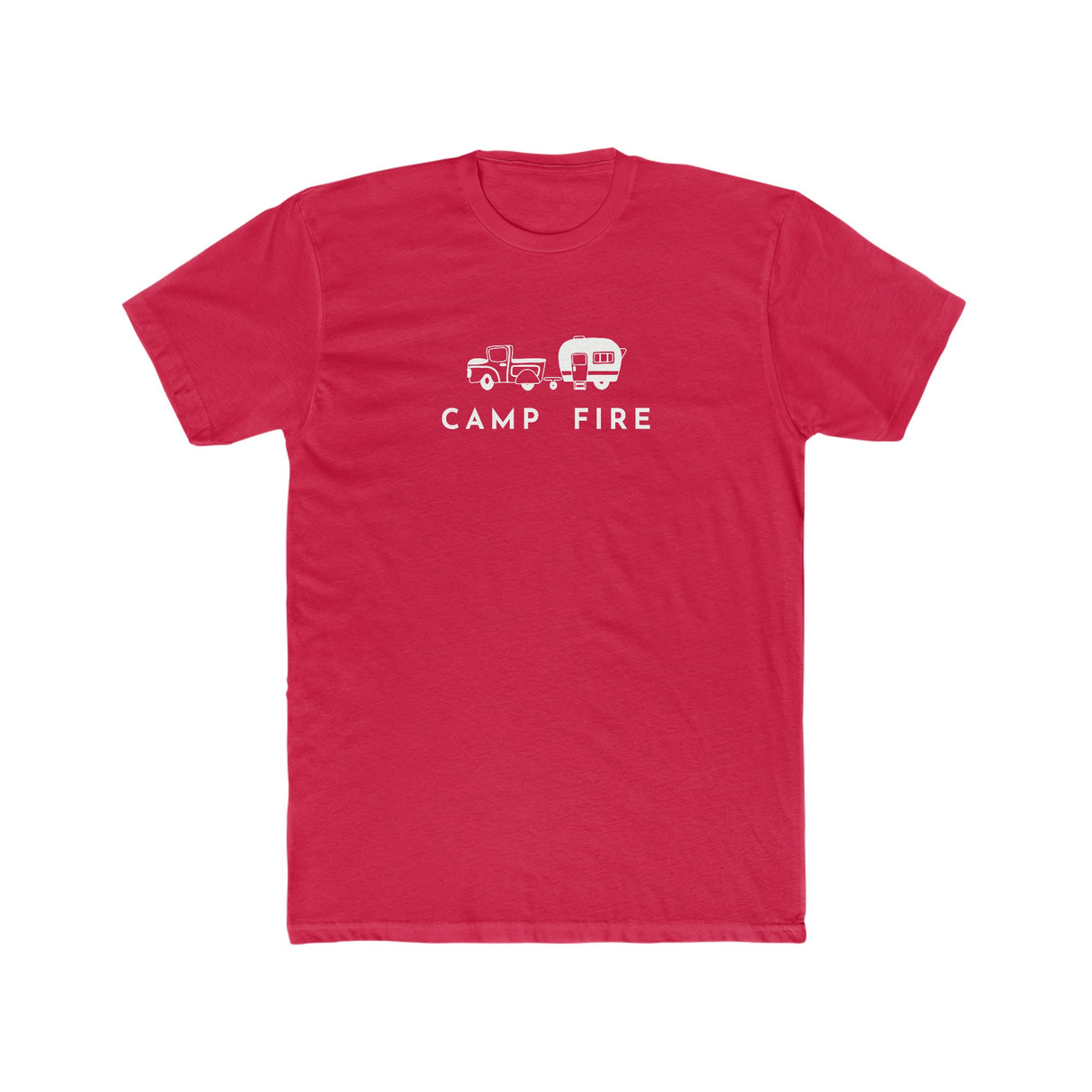 Truck and Camper - Camp Fire - Men's Cotton Crew Tee