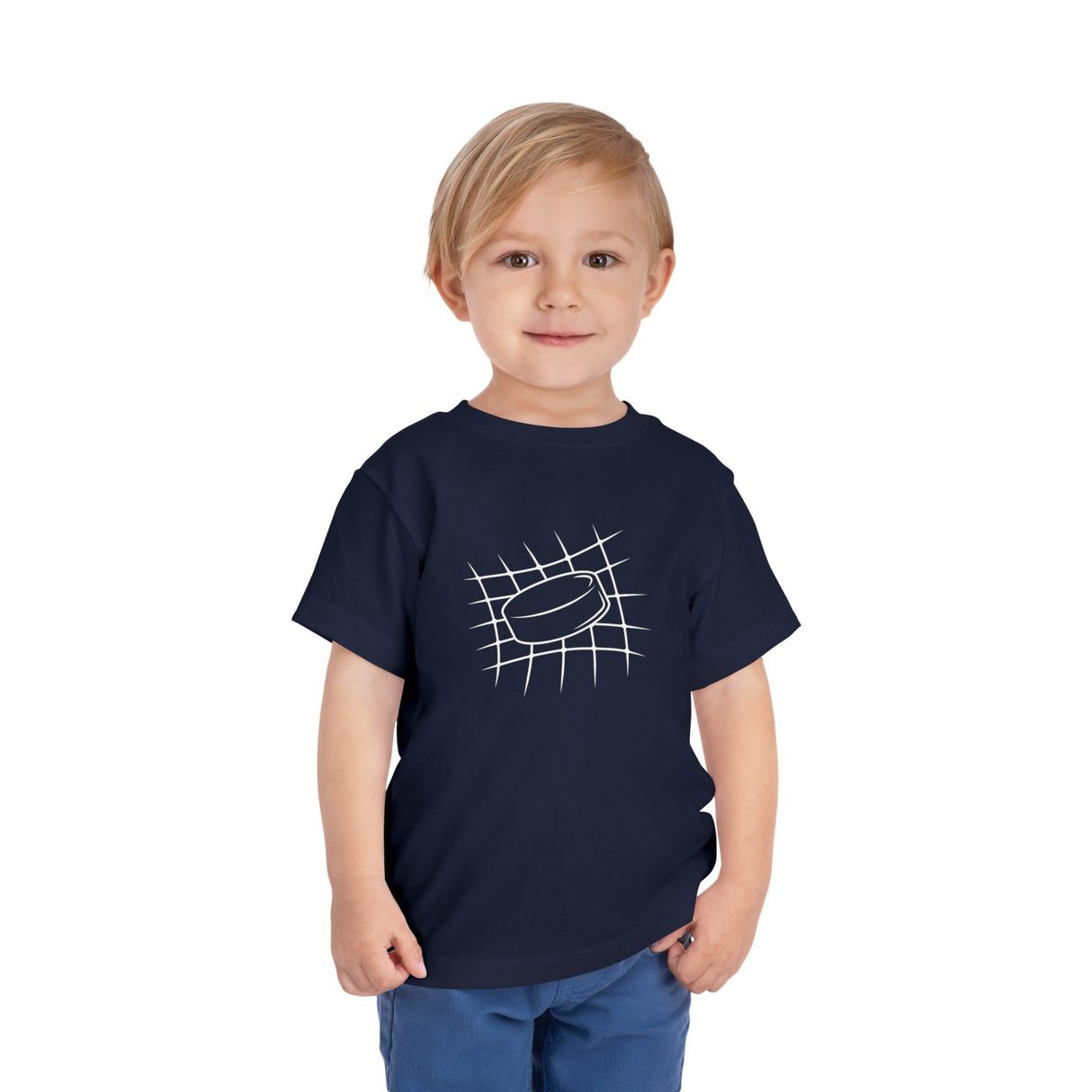 Hockey Puck in Net Profile - Toddler Short Sleeve Tee