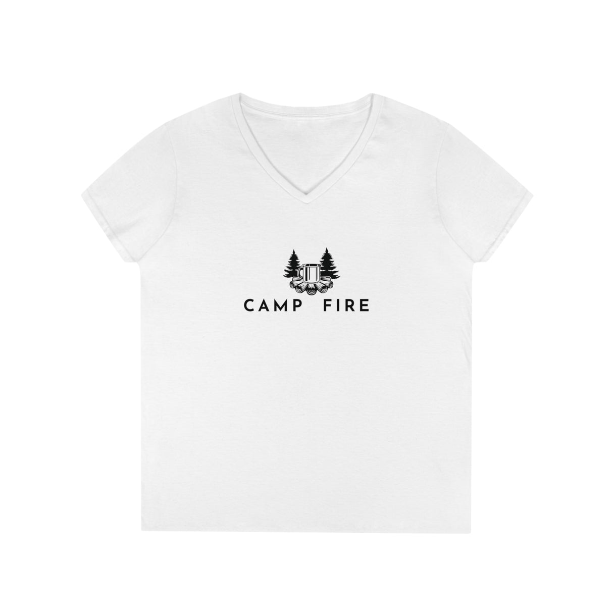 Coffee - Camp Fire - Ladies' V-Neck T-Shirt