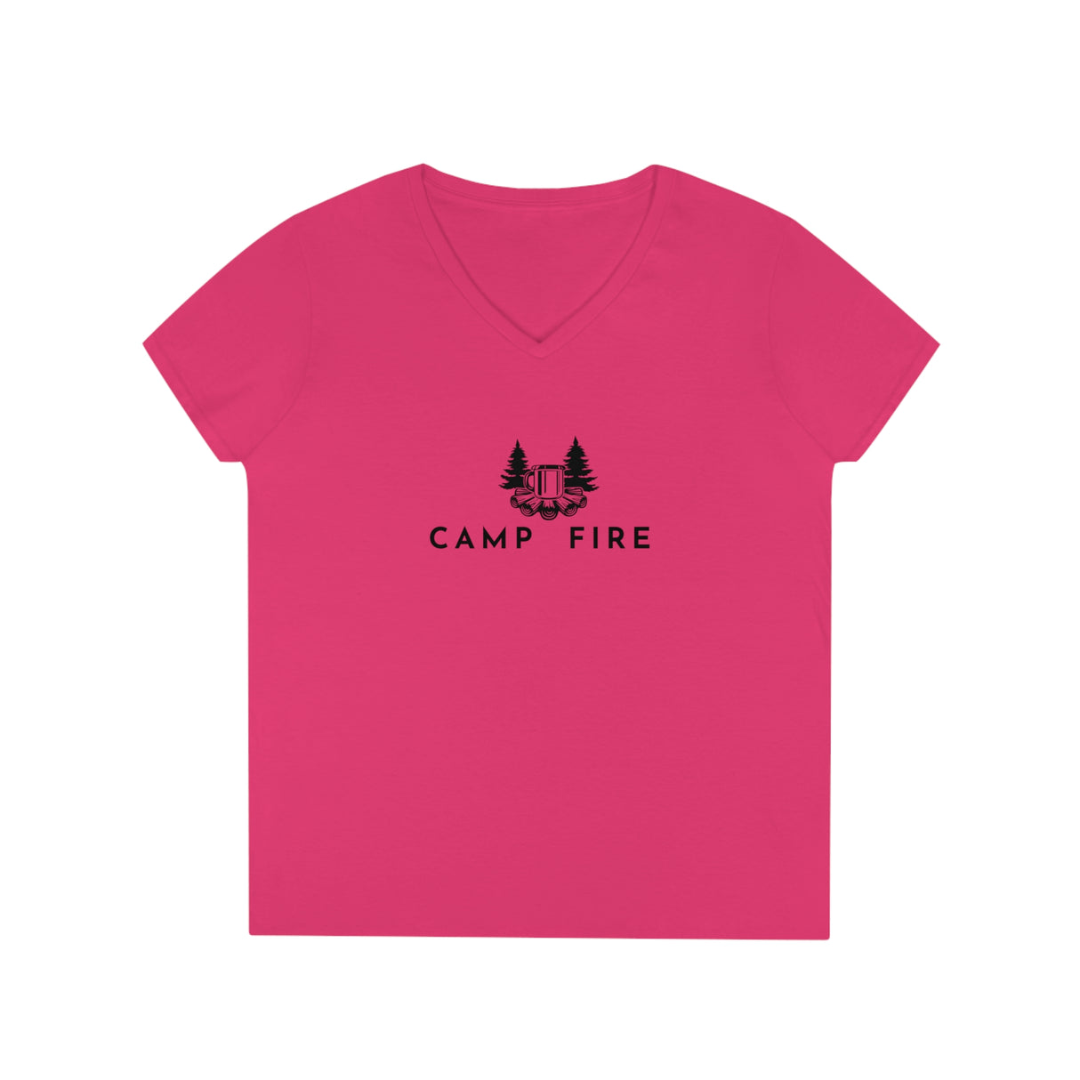 Coffee - Camp Fire - Ladies' V-Neck T-Shirt