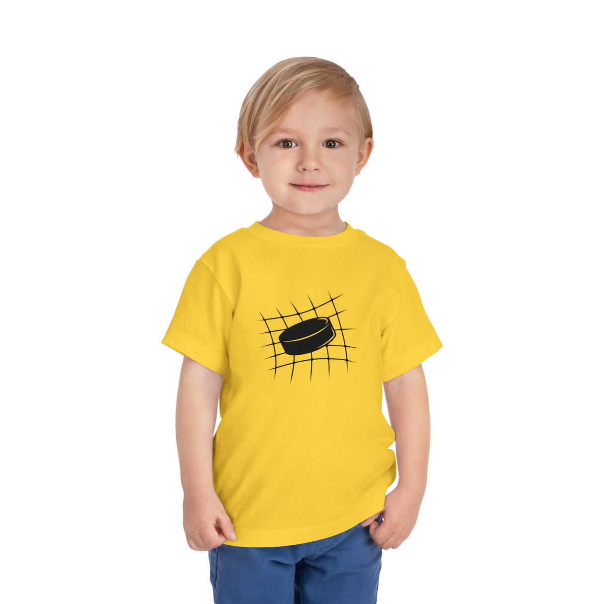 Hockey Puck in Net Profile - Toddler Short Sleeve Tee