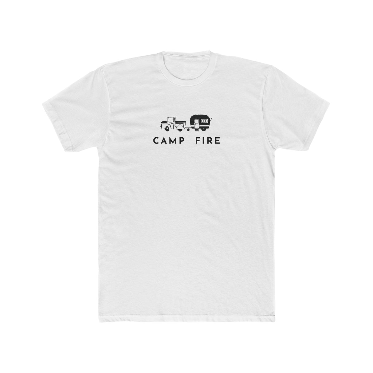 Truck and Camper - Camp Fire - Men's Cotton Crew Tee