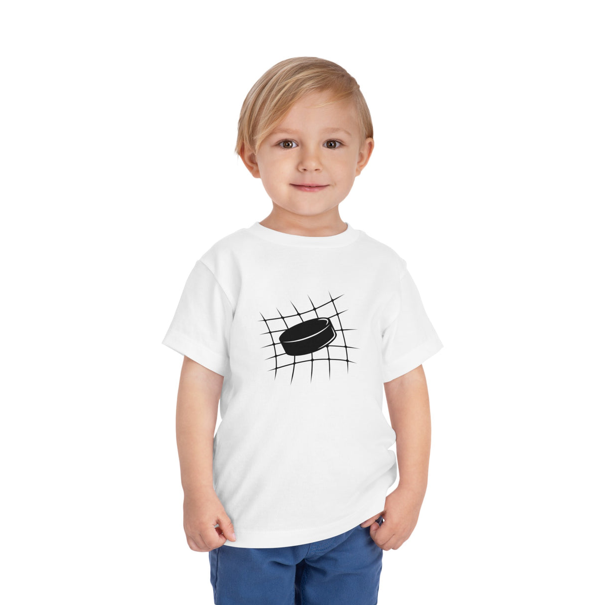 Hockey Puck in Net Profile - Toddler Short Sleeve Tee